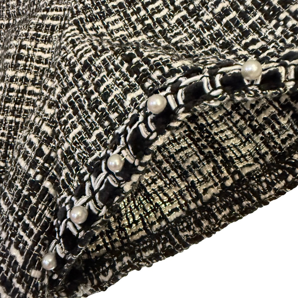 Solitaire Tweed Dress Pearl Trim Career Party Cocktail Dress Size 6‎ - Picture 8 of 8